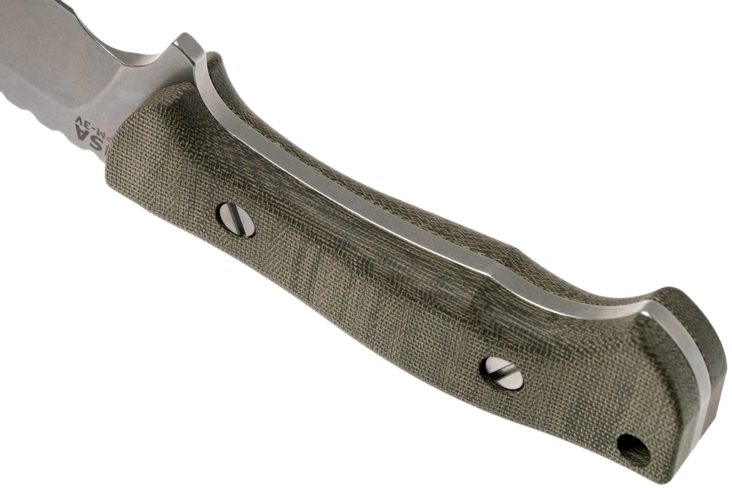 Rick Hinderer Ranch Bowie Green Canvas Micarta, Stonewashed, Cuchillo Bowie - Imagen 4