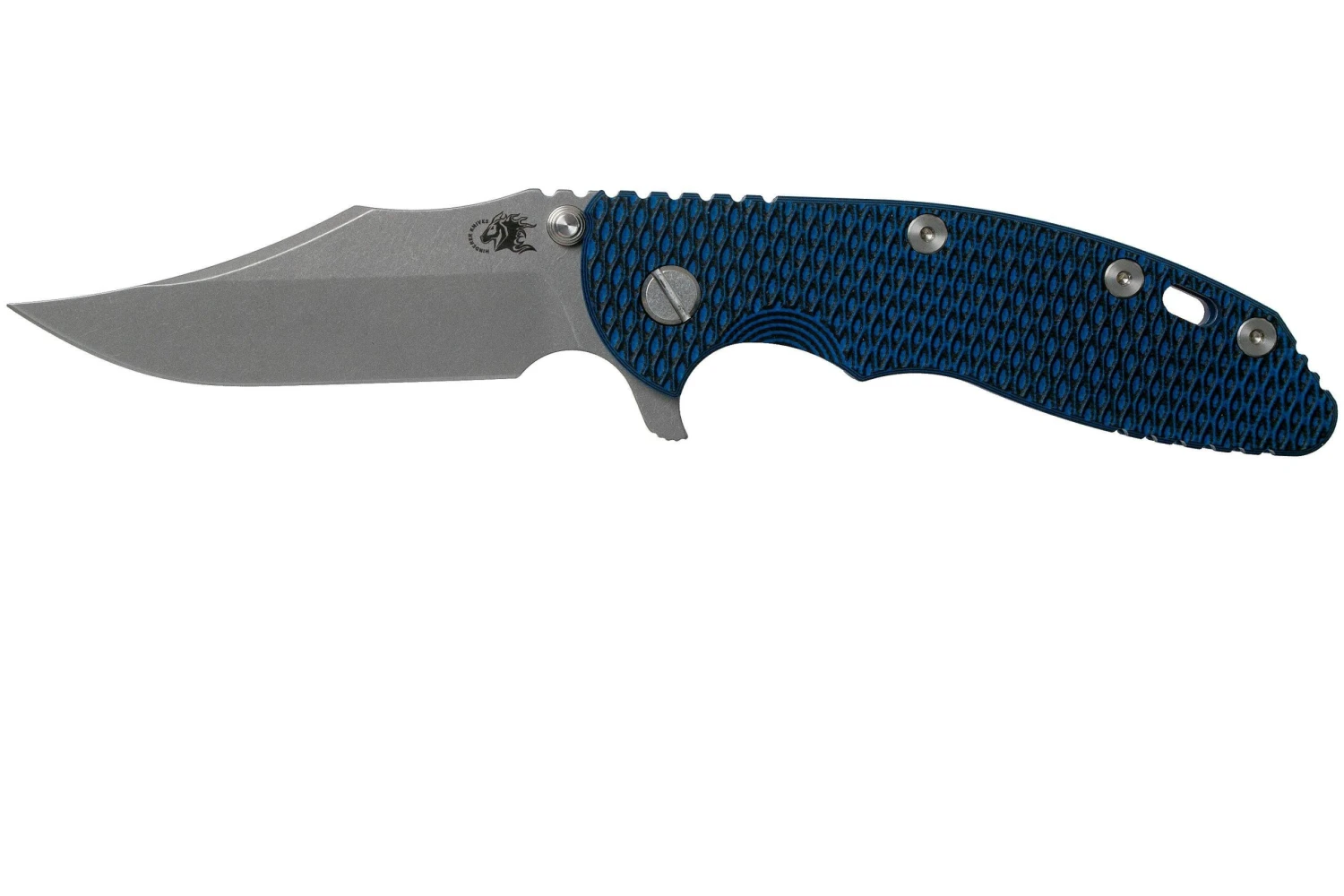 Rick Hinderer XM-18 3.5 Bowie 20CV Battle Blue, Blue-Black G10 Navaja