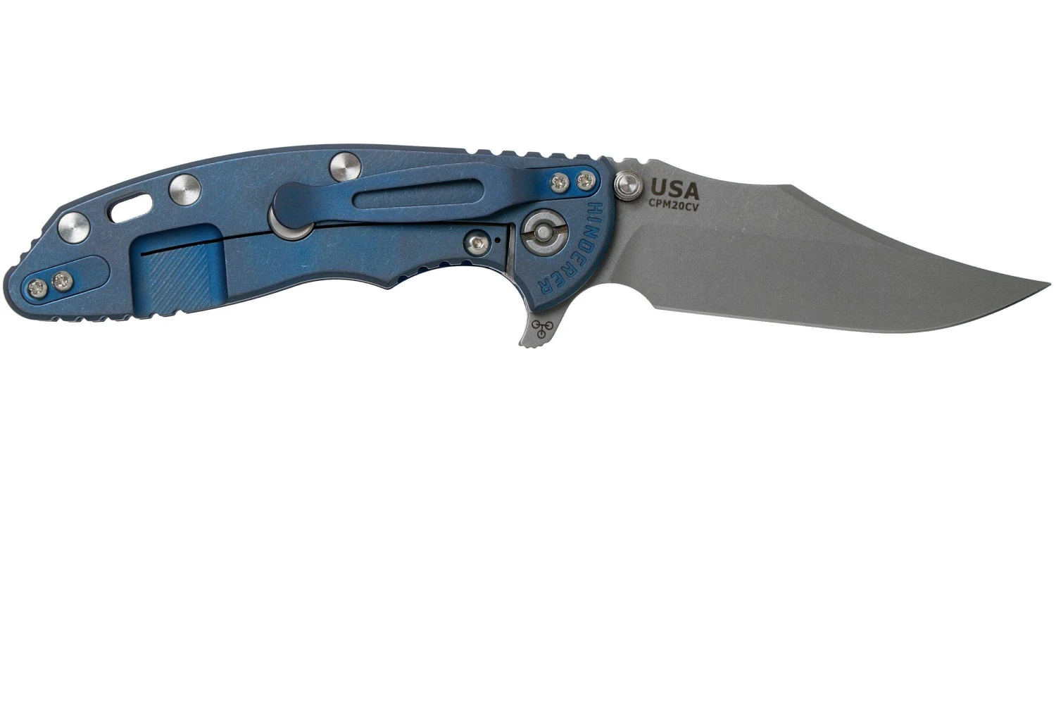 Rick Hinderer XM-18 3.5 Bowie 20CV Battle Blue, Blue-Black G10 Navaja - Imagen 2