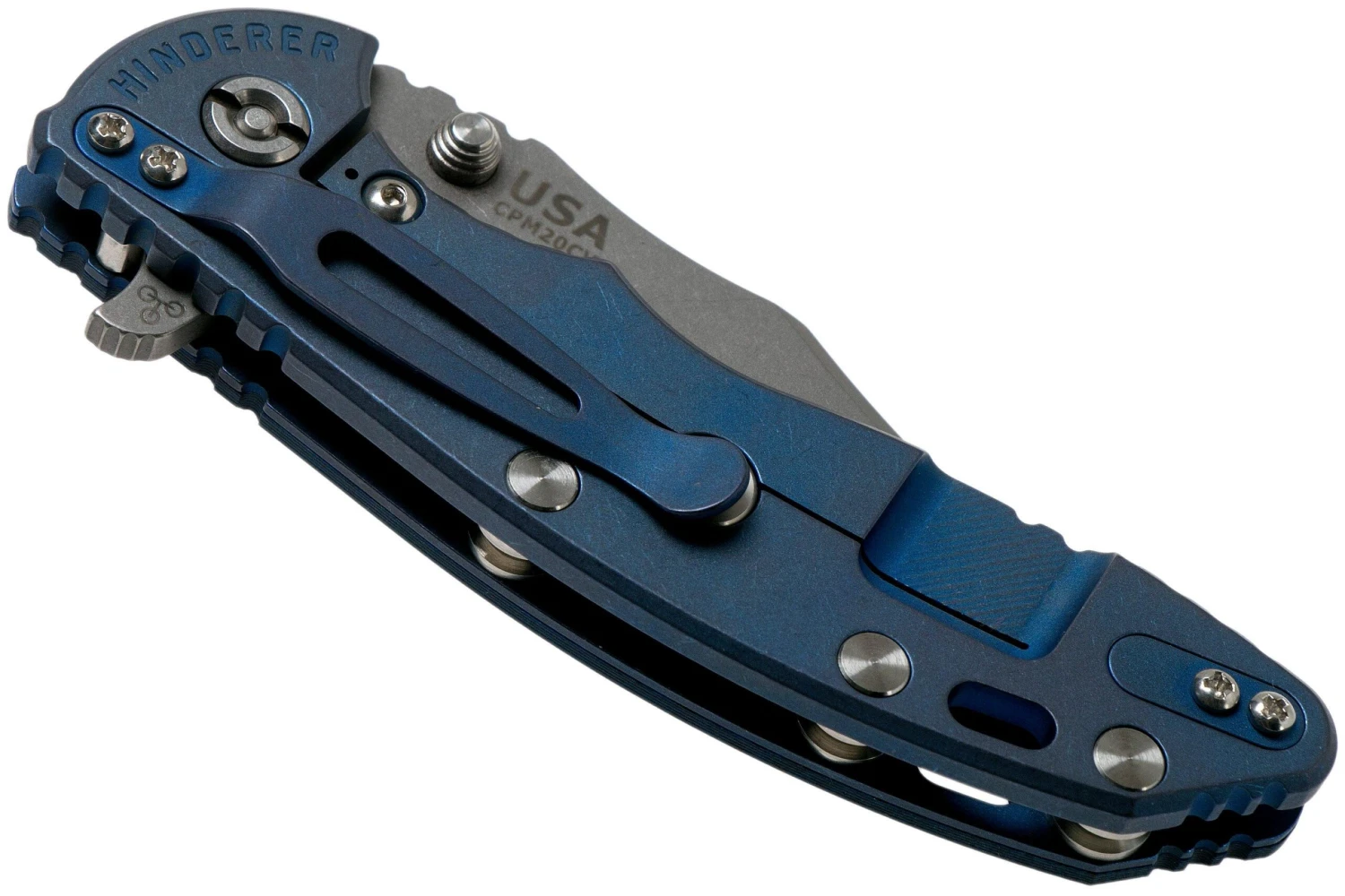Rick Hinderer XM-18 3.5 Bowie 20CV Battle Blue, Blue-Black G10 Navaja - Imagen 4