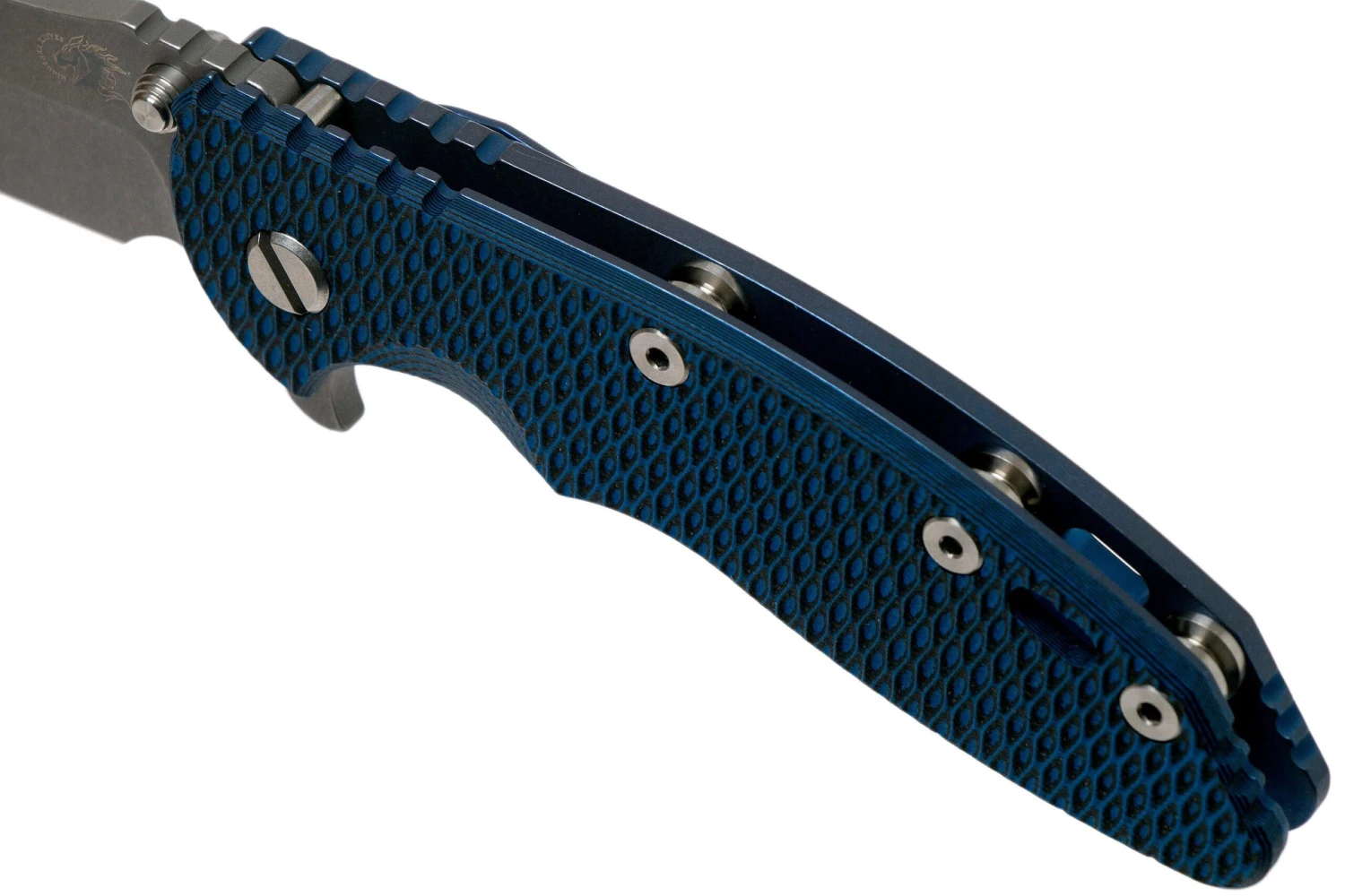 Rick Hinderer XM-18 3.5 Bowie 20CV Battle Blue, Blue-Black G10 Navaja - Imagen 7