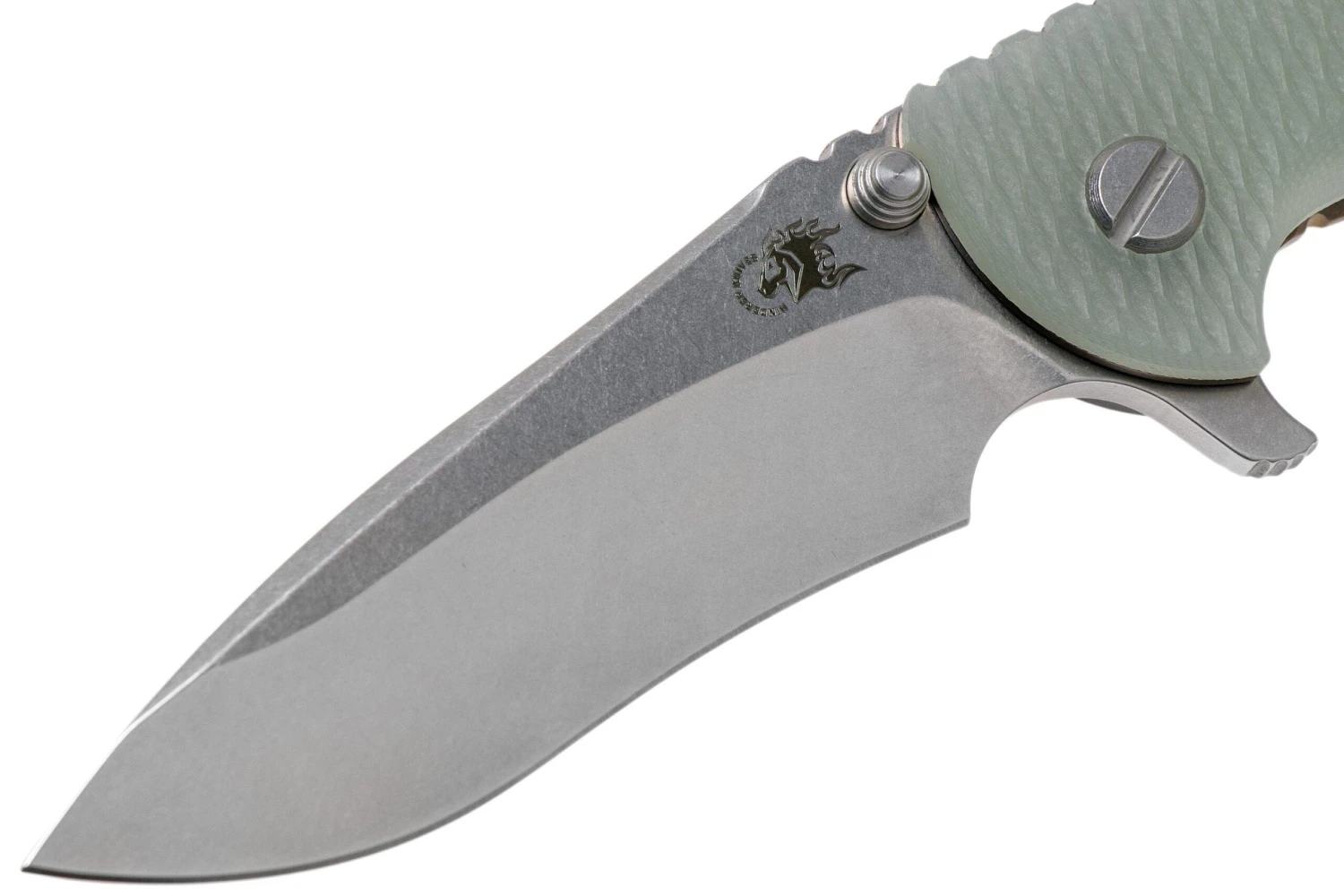 Rick Hinderer XM18 3.5” Recurve, CPM 20CV, Stonewash, Bronze, Translucent G10, Navaja - Imagen 3