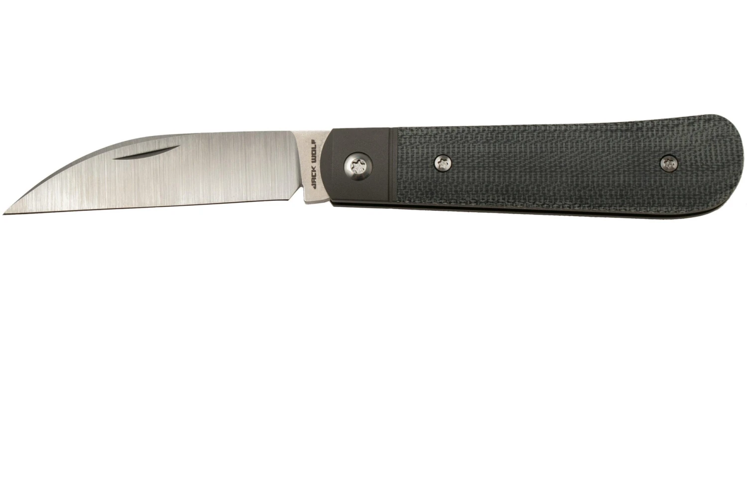 Jack Wolf Laid Back Jack, Black Canvas Micarta LAIDB-01-BLK Navaja Slipjoint