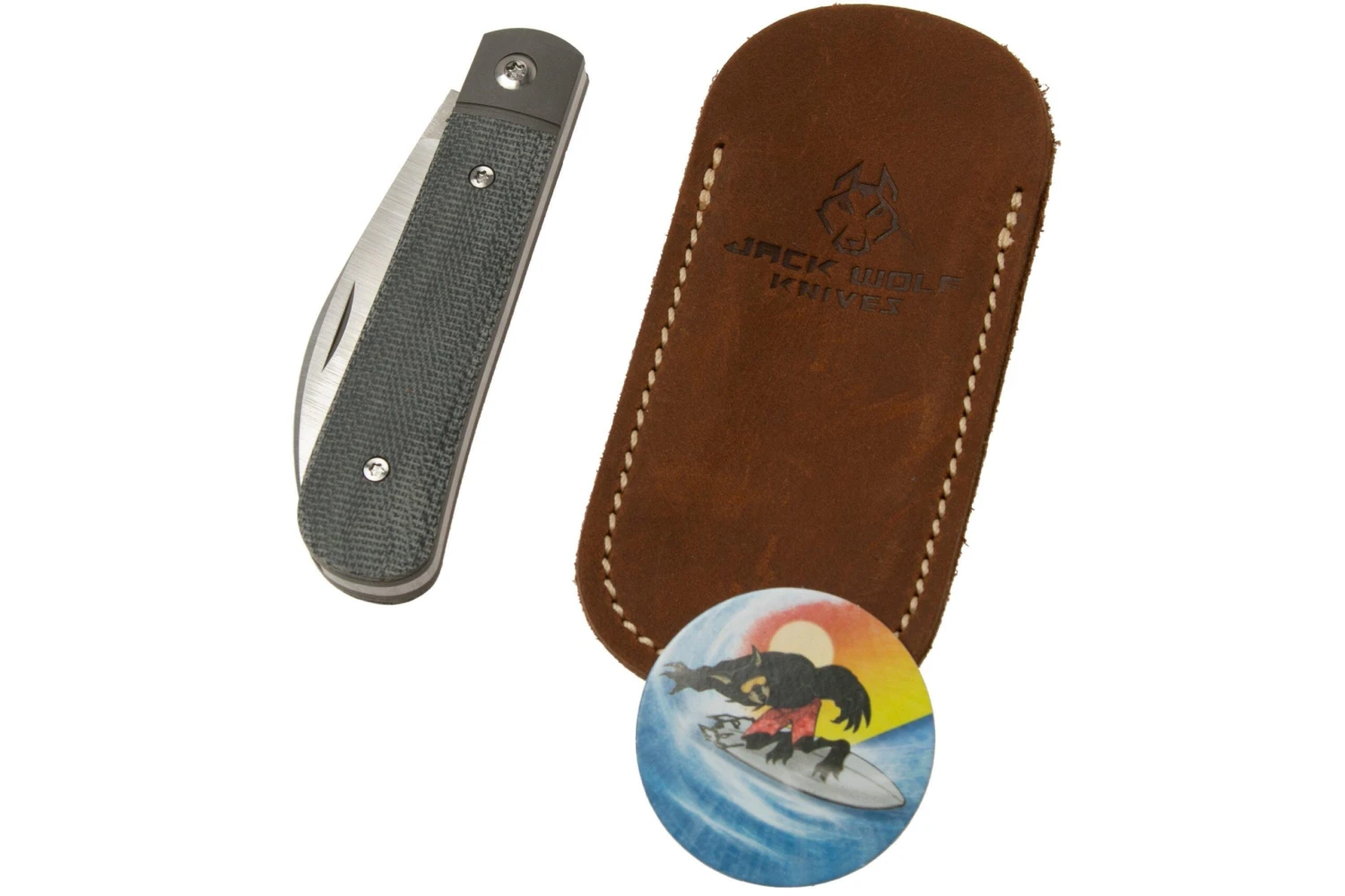 Jack Wolf Laid Back Jack, Black Canvas Micarta LAIDB-01-BLK Navaja Slipjoint - Imagen 7