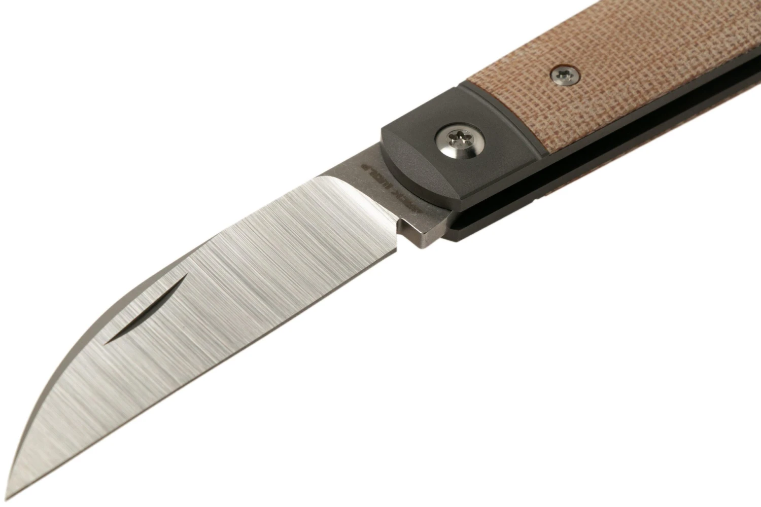 Jack Wolf Laid Back Jack, Natural Canvas Micarta LAIDB-01-NAT Navaja Slipjoint - Imagen 3