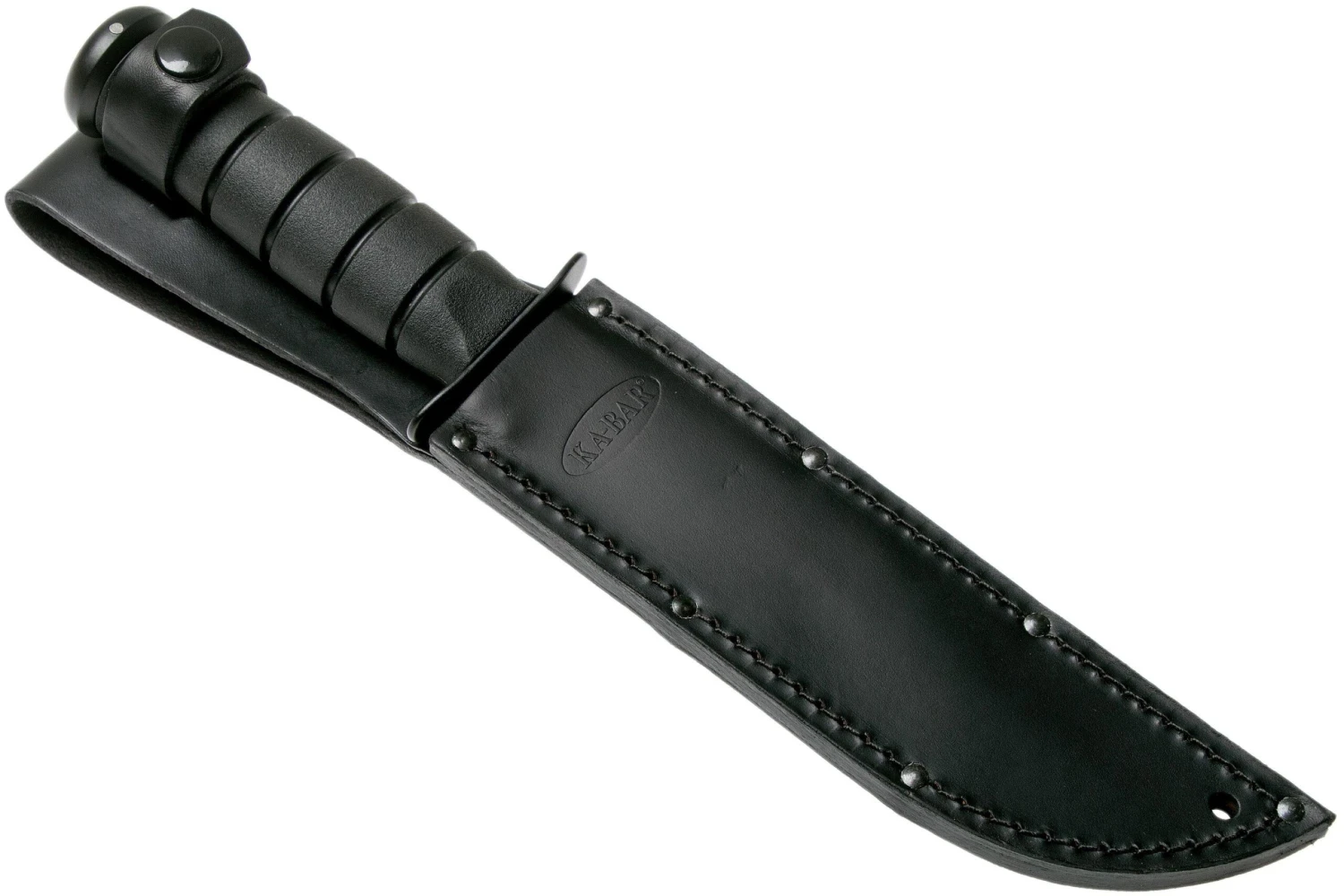 KA-BAR 1212 Cuchillo Fijo, Parcialmente Dentado, Funda De Cuero - Imagen 7