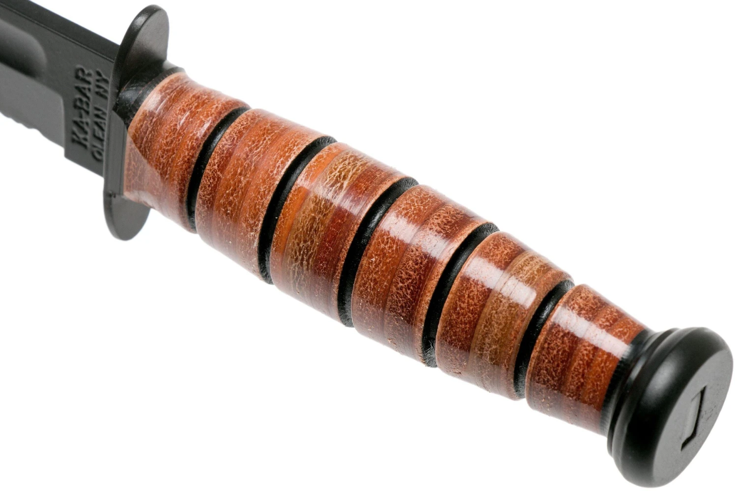 KA-BAR Short 1261 Cuchillo Fijo, Parcialmente Dentado, Funda De Cuero - Imagen 5