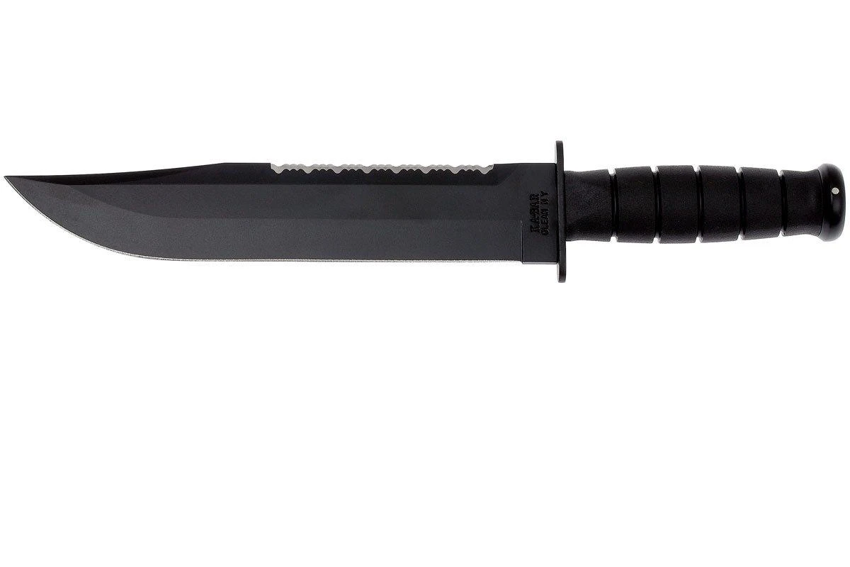 KA-BAR Big Brother 2211 Kraton Parcialmente Dentado, Funda De Cuero