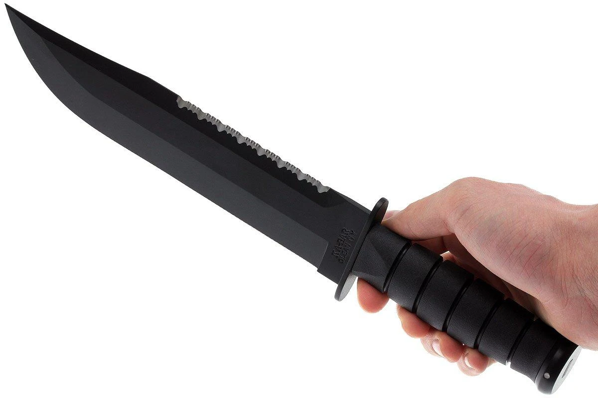 KA-BAR Big Brother 2211 Kraton Parcialmente Dentado, Funda De Cuero - Imagen 6