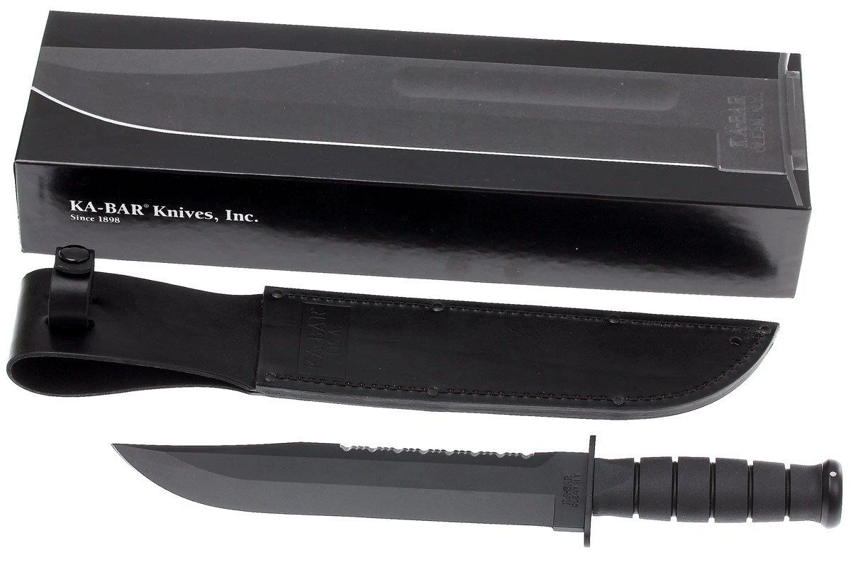 KA-BAR Big Brother 2211 Kraton Parcialmente Dentado, Funda De Cuero - Imagen 9