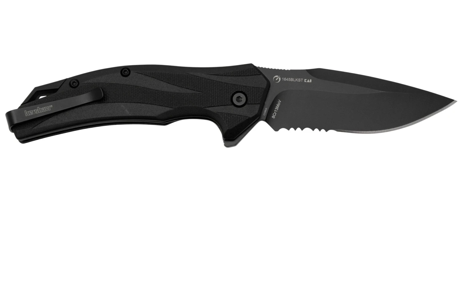 Kershaw Lateral Black Serrated 1645 Assisted Black FRN Navaja - Imagen 2