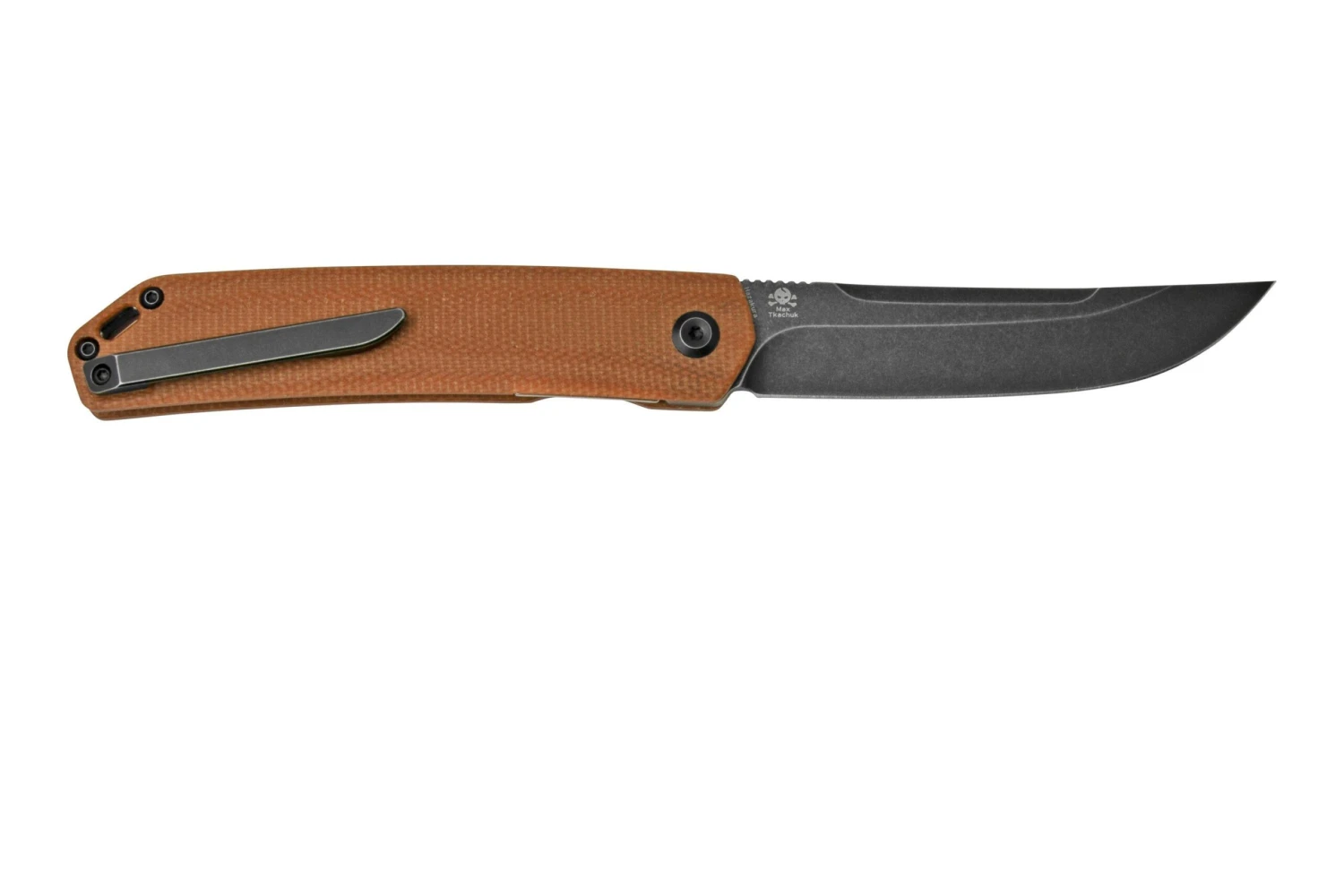 Kansept Hazakura T1019C5 Brown Micarta Navaja, Max Tkachuk Design - Imagen 4
