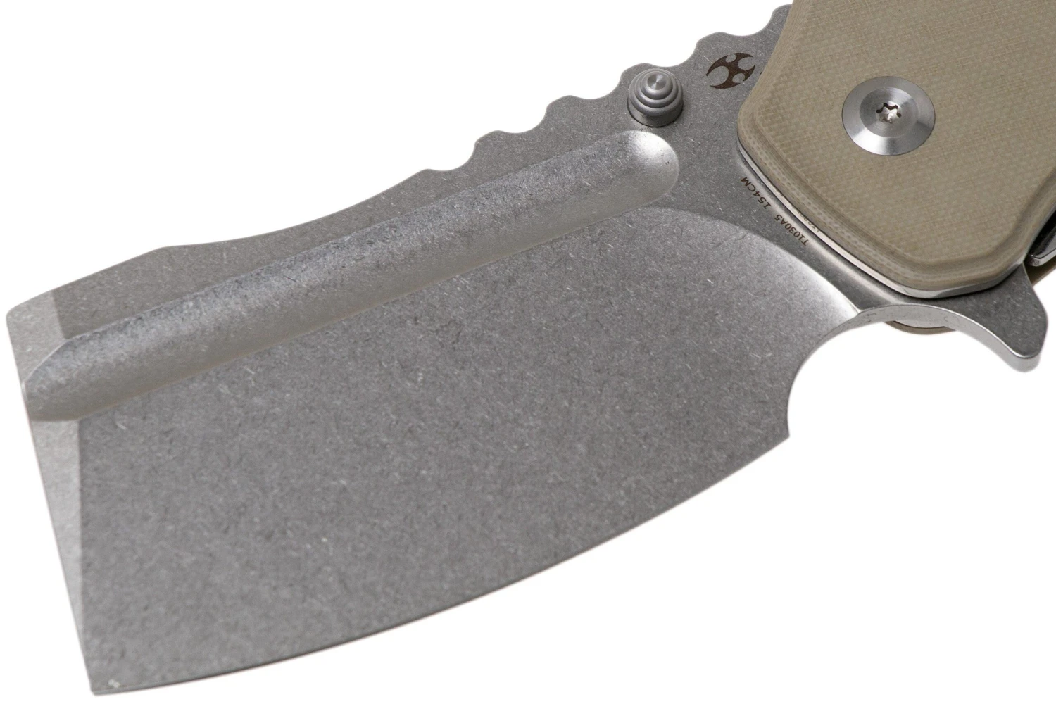 Kansept XL Korvid T1030A5 Satin, Sand G10 Navaja, Justin Koch Design - Imagen 3