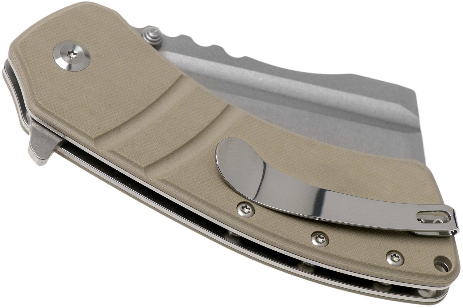 Kansept XL Korvid T1030A5 Satin, Sand G10 Navaja, Justin Koch Design - Imagen 4