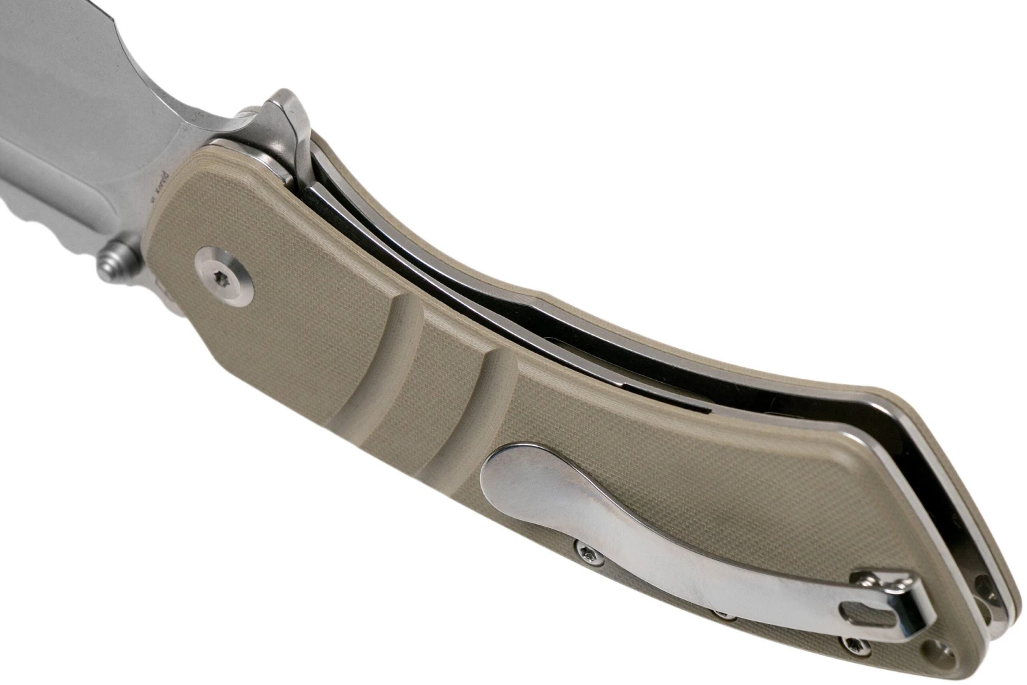 Kansept XL Korvid T1030A5 Satin, Sand G10 Navaja, Justin Koch Design - Imagen 5