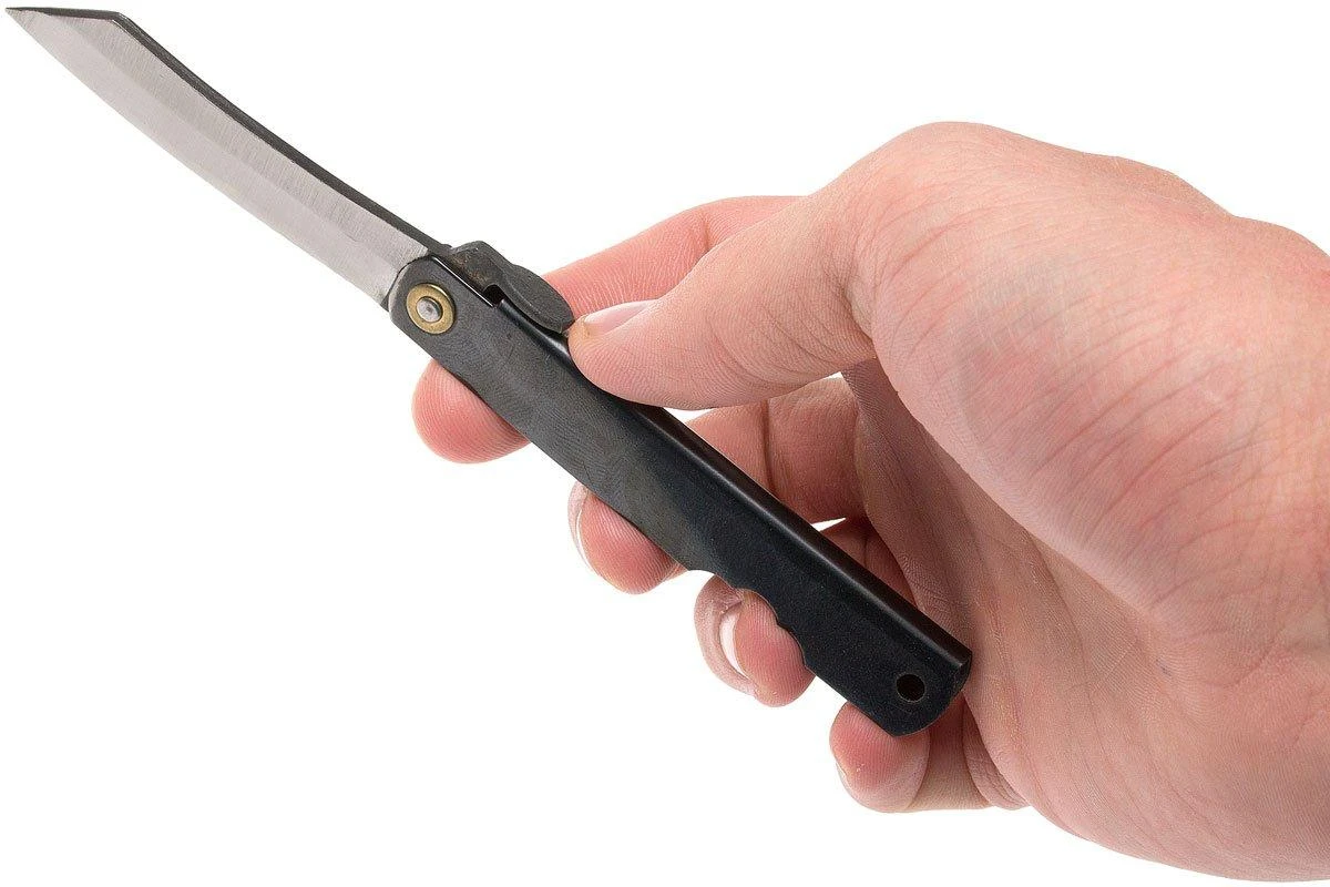 Higonokami Navaja 6,6 Cm KT-HIGO06BL, SK-acero Al Carbono, Negro - Imagen 7