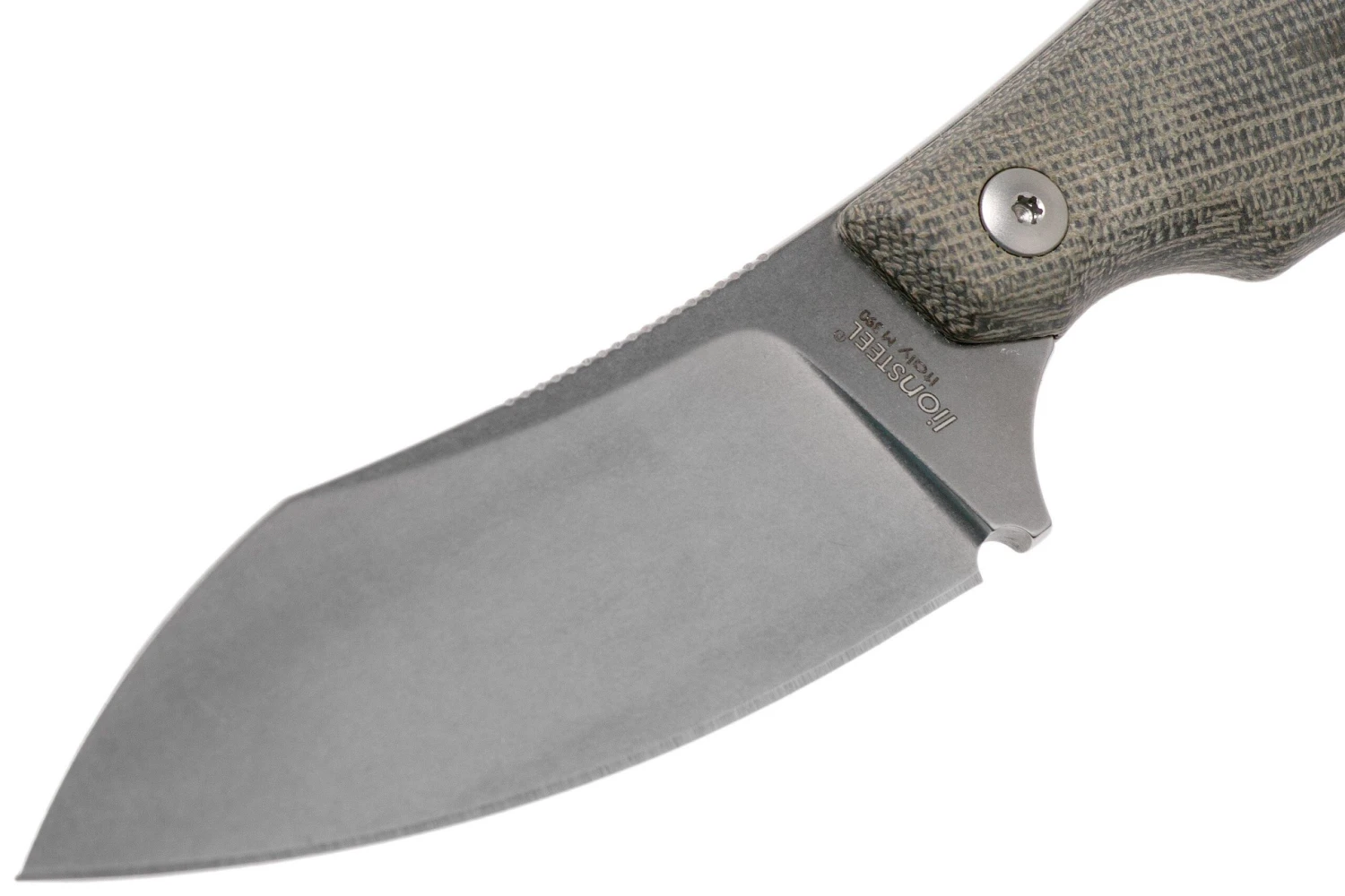 LionSteel H1 Skinner CVG Green Canvas Micarta Cuchillo Fijo, Tommaso Rumici Design - Imagen 3