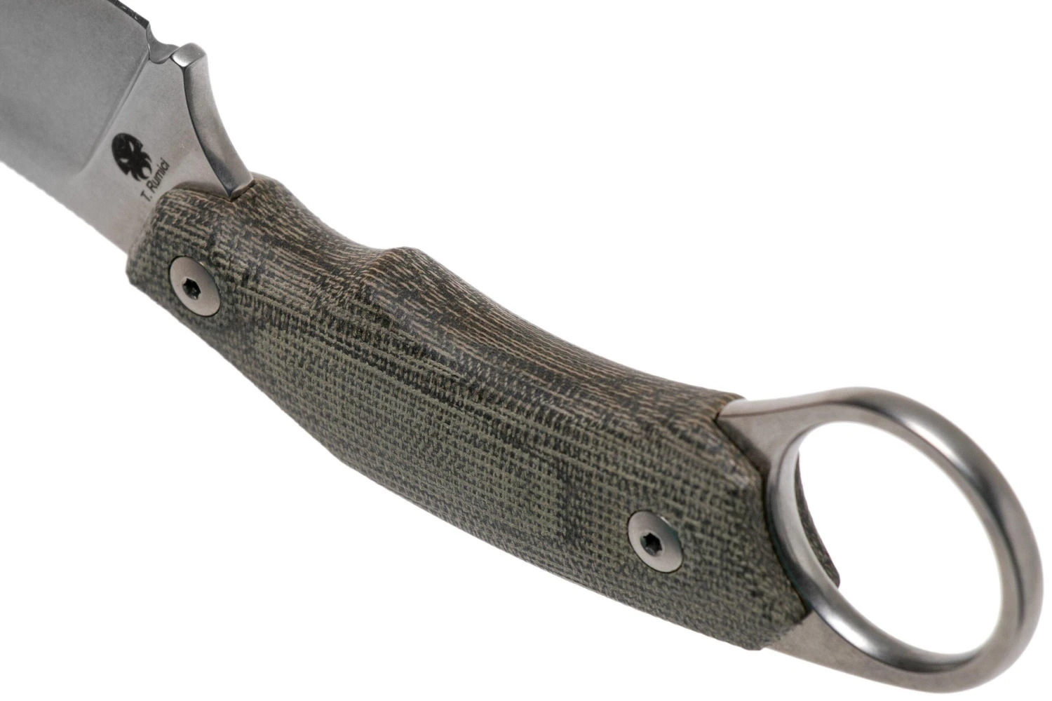 LionSteel H1 Skinner CVG Green Canvas Micarta Cuchillo Fijo, Tommaso Rumici Design - Imagen 4