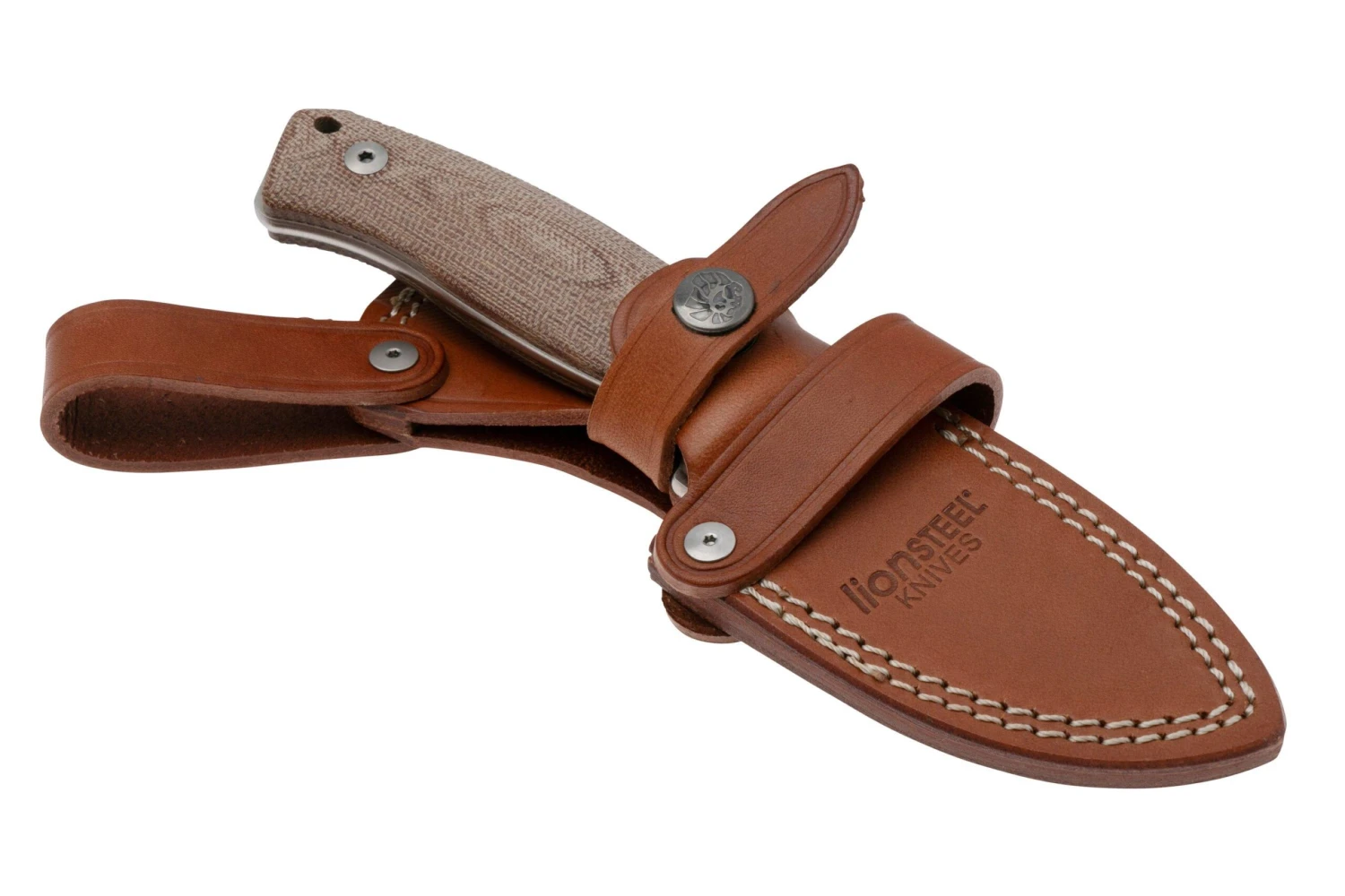 LionSteel M2M CVN Natural Canvas Micarta Cuchillo Fijo - Imagen 6
