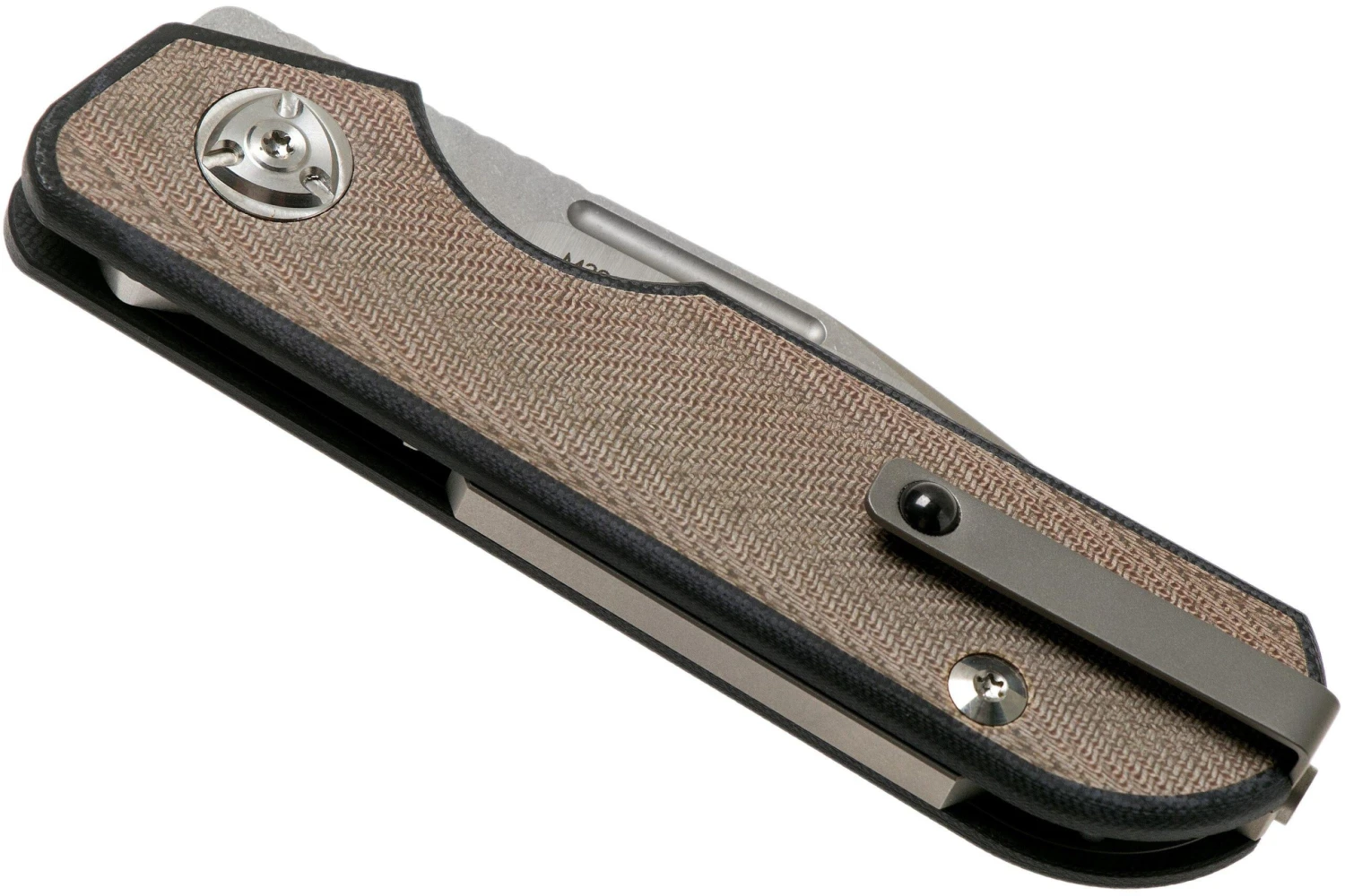 Liong Mah Traveller Spearpoint Green Canvas Micarta Navaja - Imagen 4