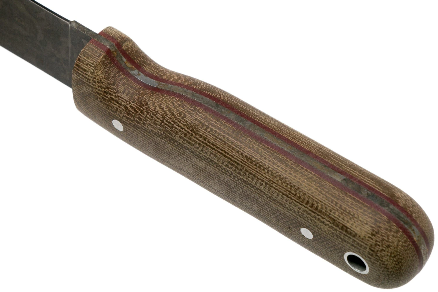 LT Wright Bushcrafter HC, 1075, Matte Green Micarta, Red Liners, Leather Sheath, Cuchillo Bushcraft - Imagen 4