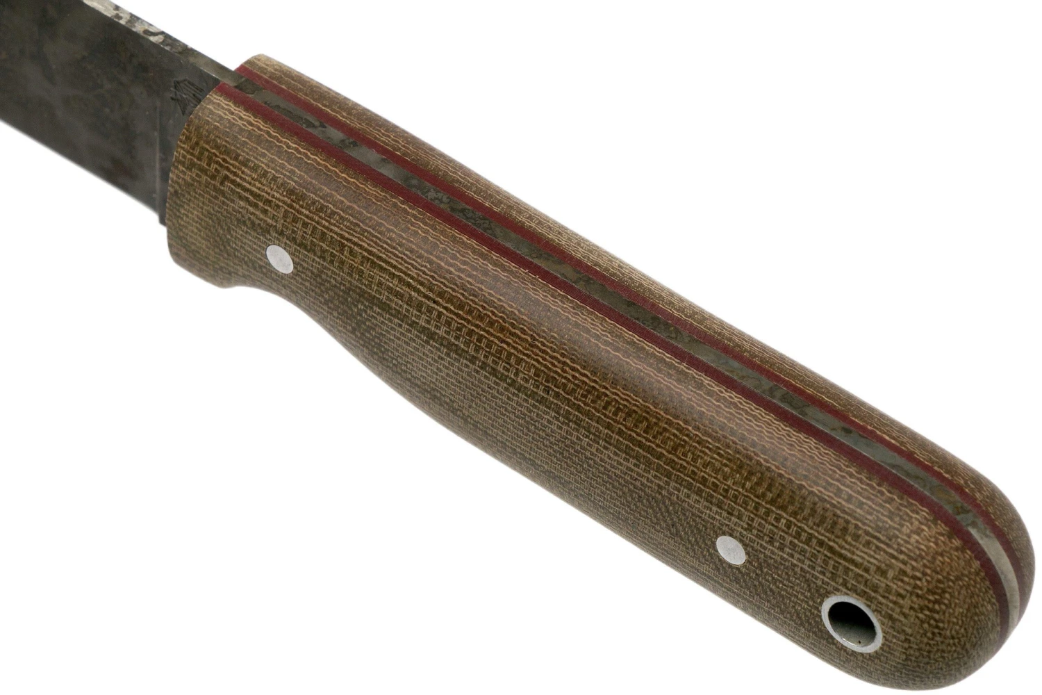 LT Wright Bushcrafter HC, 1075, Matte Green Micarta, Red Liners, Leather Sheath, Cuchillo Bushcraft - Imagen 5