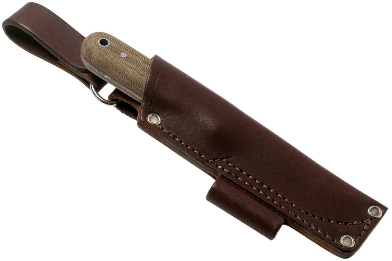 LT Wright Bushcrafter HC, 1075, Matte Green Micarta, Red Liners, Leather Sheath, Cuchillo Bushcraft - Imagen 6