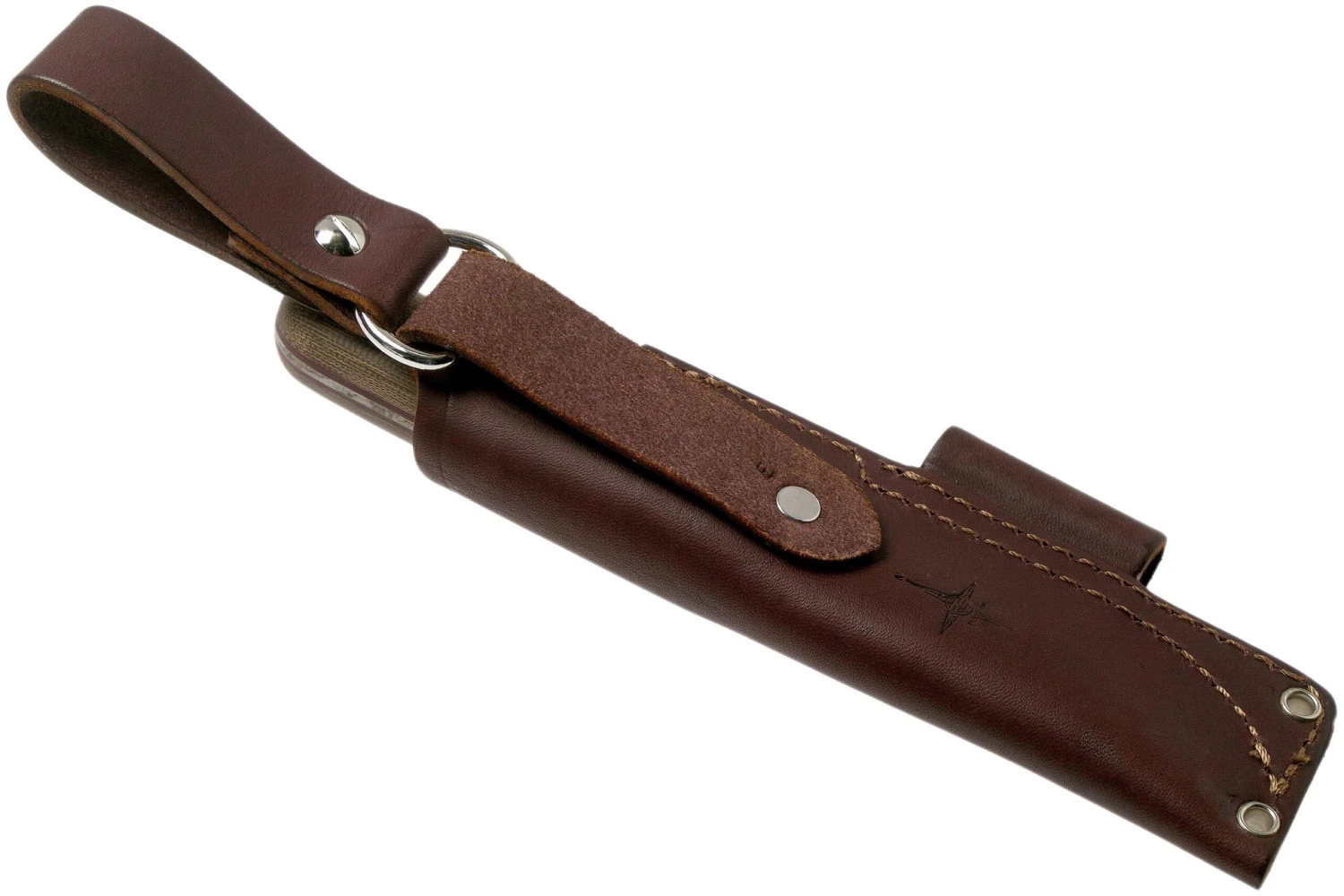 LT Wright Bushcrafter HC, 1075, Matte Green Micarta, Red Liners, Leather Sheath, Cuchillo Bushcraft - Imagen 7