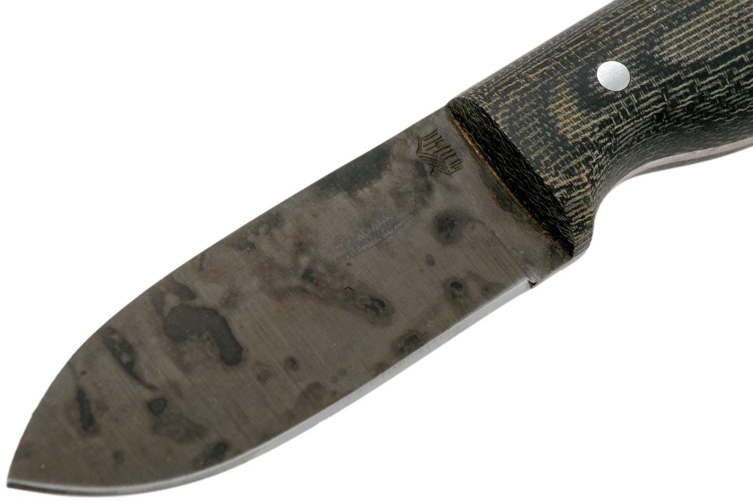 LT Wright Bushbaby HC, 1075, Matte Black Micarta, Leather Sheath, Cuchillo Bushcraft - Imagen 3