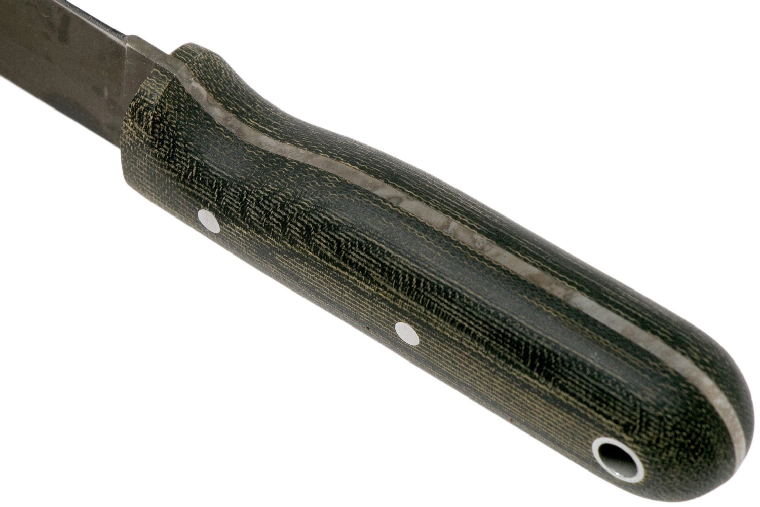 LT Wright Bushbaby HC, 1075, Matte Black Micarta, Leather Sheath, Cuchillo Bushcraft - Imagen 4