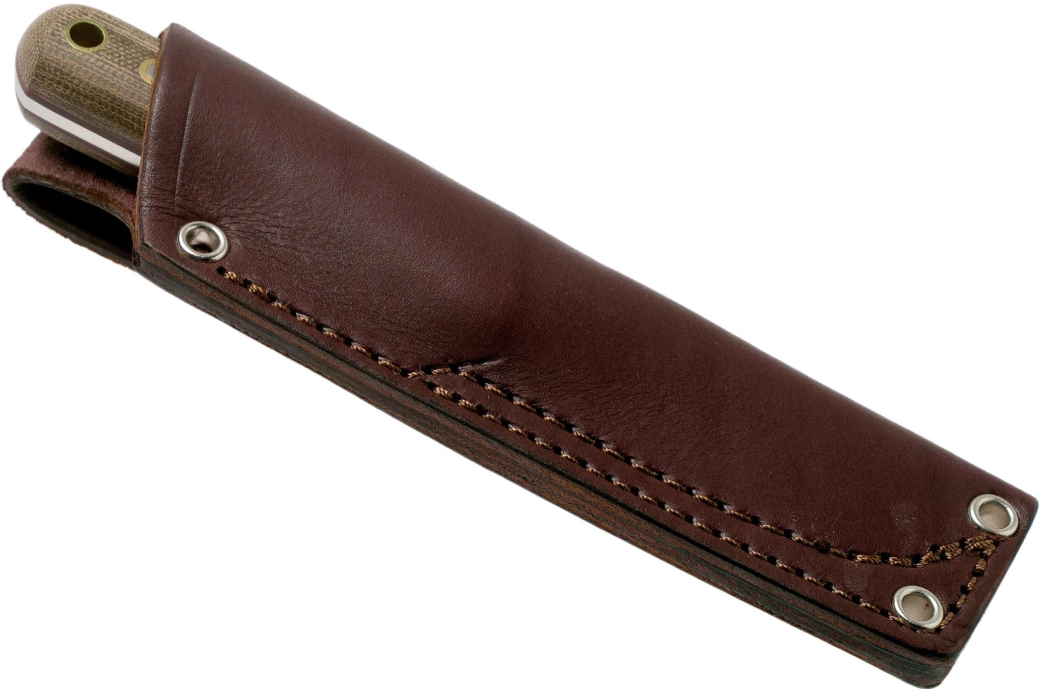 LT Wright Next Gen, A2, Matte Green Micarta, Red Liners, Leather Sheath, Cuchillo Bushcraft - Imagen 6