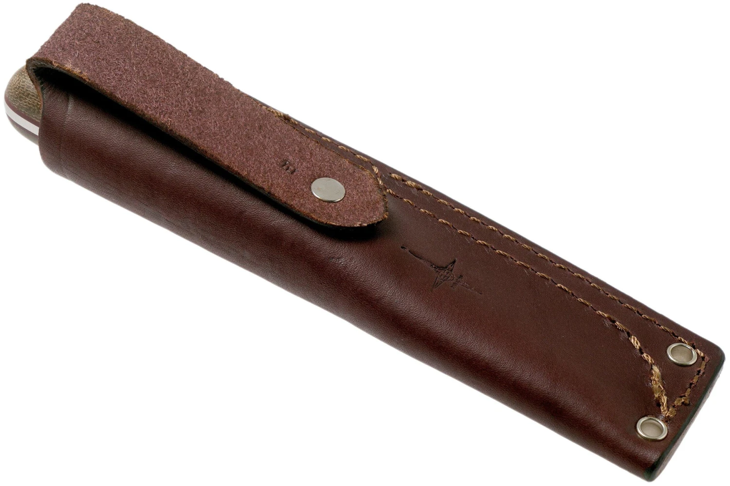 LT Wright Next Gen, A2, Matte Green Micarta, Red Liners, Leather Sheath, Cuchillo Bushcraft - Imagen 7