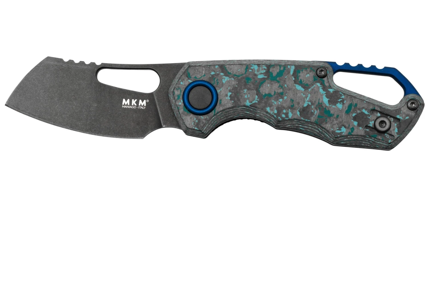 MKM Isonzo FX03-2CAD Cleaver Dark Stonewashed, Arctic Storm Carbon Fibre Navaja, Diseño De Jesper Voxnaes