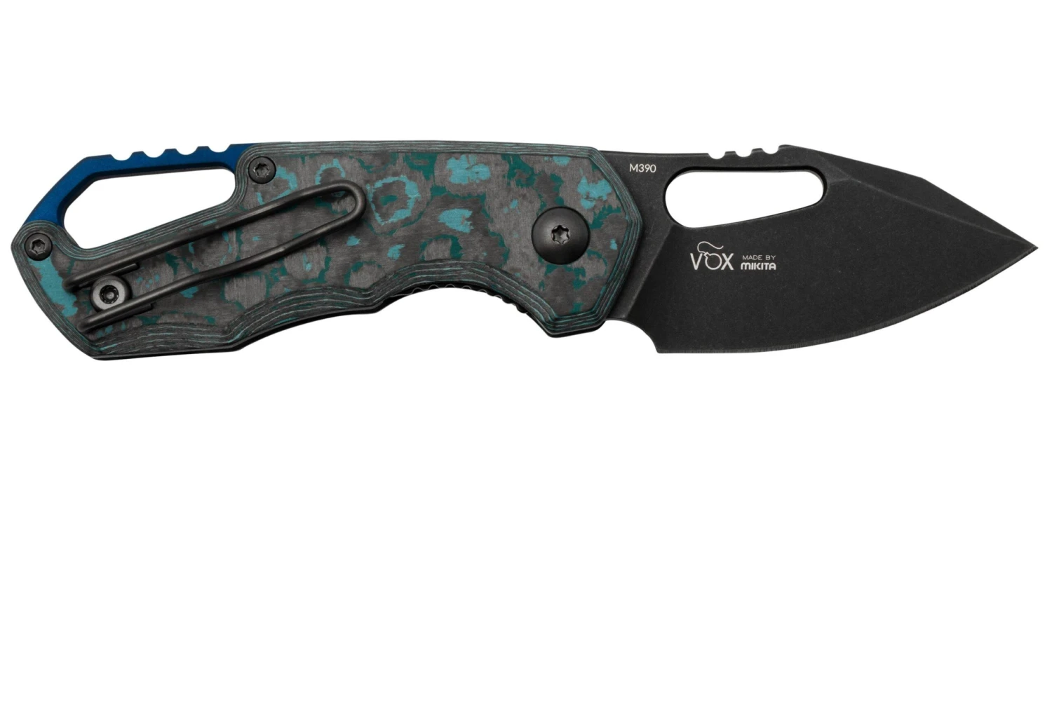 MKM Isonzo FX03-3CAD Clip Point Dark Stonewashed, Arctic Storm Carbon Fibre Navaja, Diseño De Jesper Voxnaes - Imagen 2