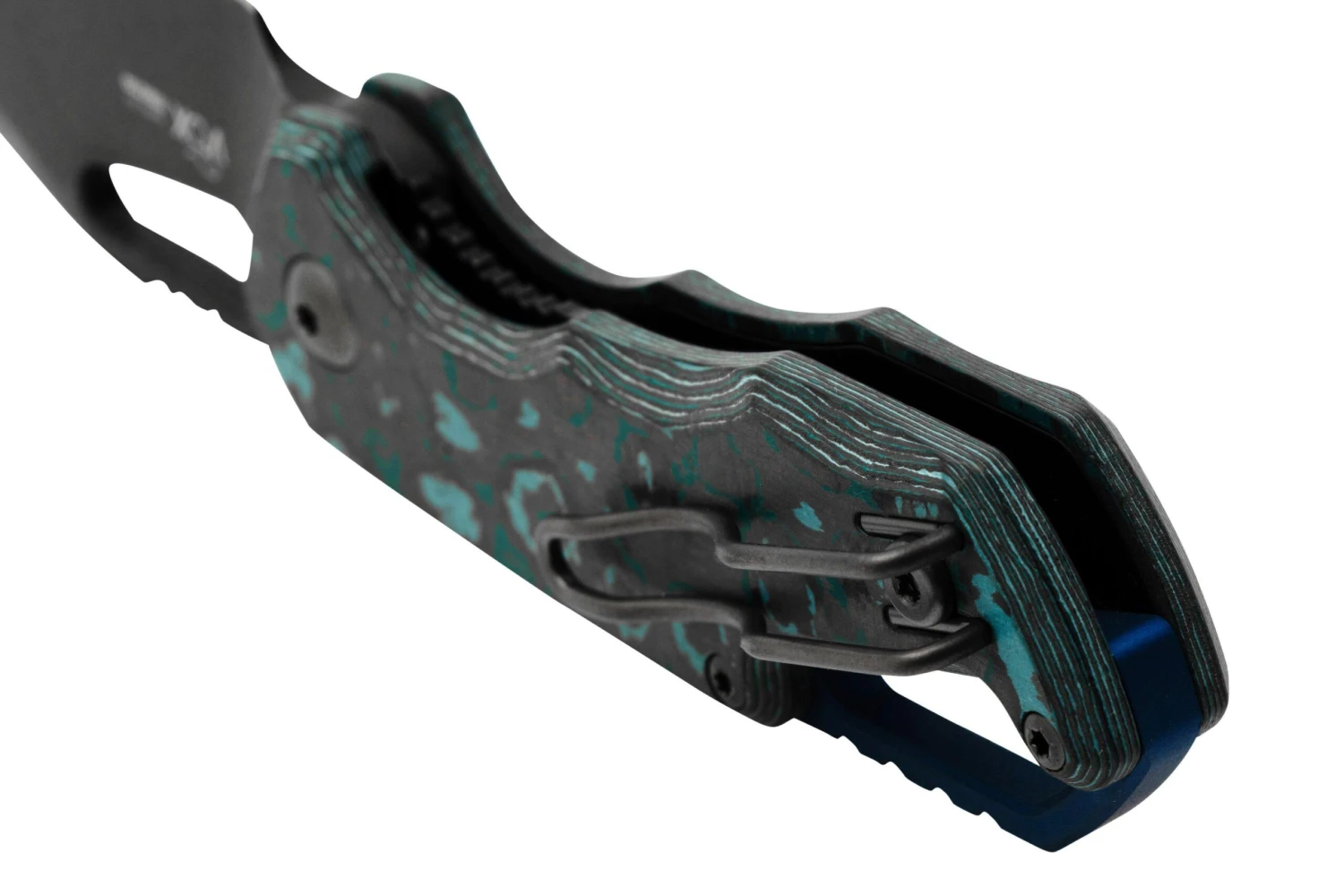 MKM Isonzo FX03-3CAD Clip Point Dark Stonewashed, Arctic Storm Carbon Fibre Navaja, Diseño De Jesper Voxnaes - Imagen 4