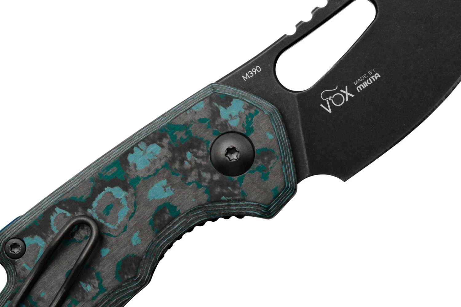 MKM Isonzo FX03-3CAD Clip Point Dark Stonewashed, Arctic Storm Carbon Fibre Navaja, Diseño De Jesper Voxnaes - Imagen 5