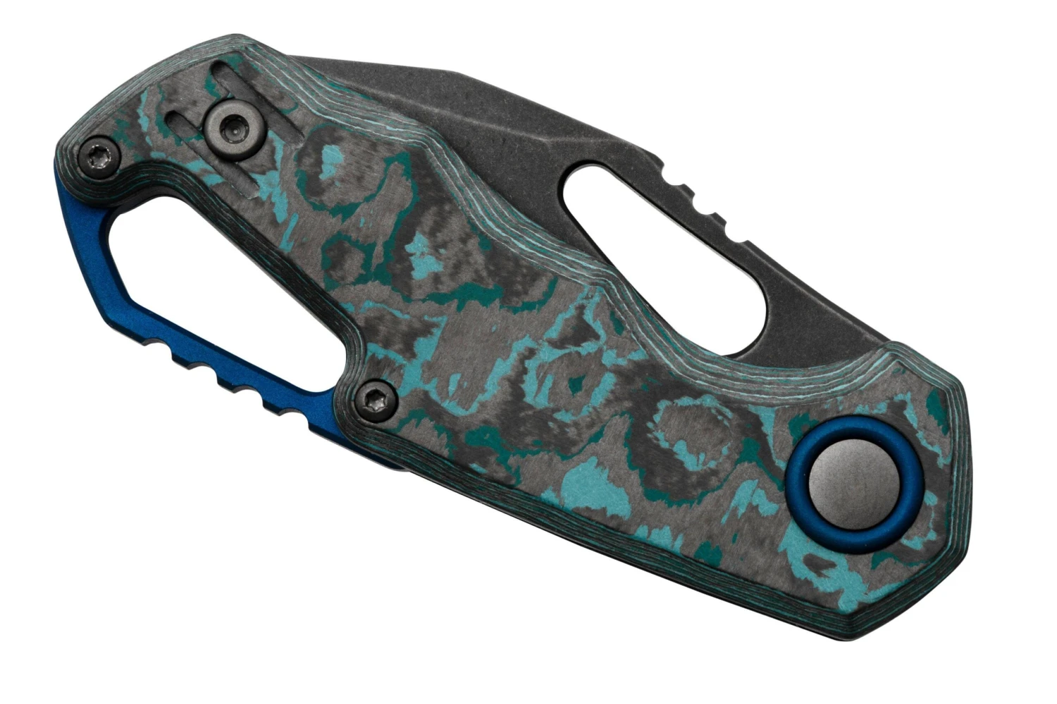 MKM Isonzo FX03-3CAD Clip Point Dark Stonewashed, Arctic Storm Carbon Fibre Navaja, Diseño De Jesper Voxnaes - Imagen 6