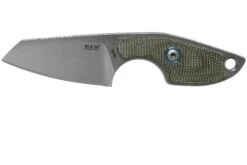 MKM Mikro 2 Wharncliffe, Stonewashed Green Canvas Micarta Cuchillo De Cuello, Jesper Voxnaes Design