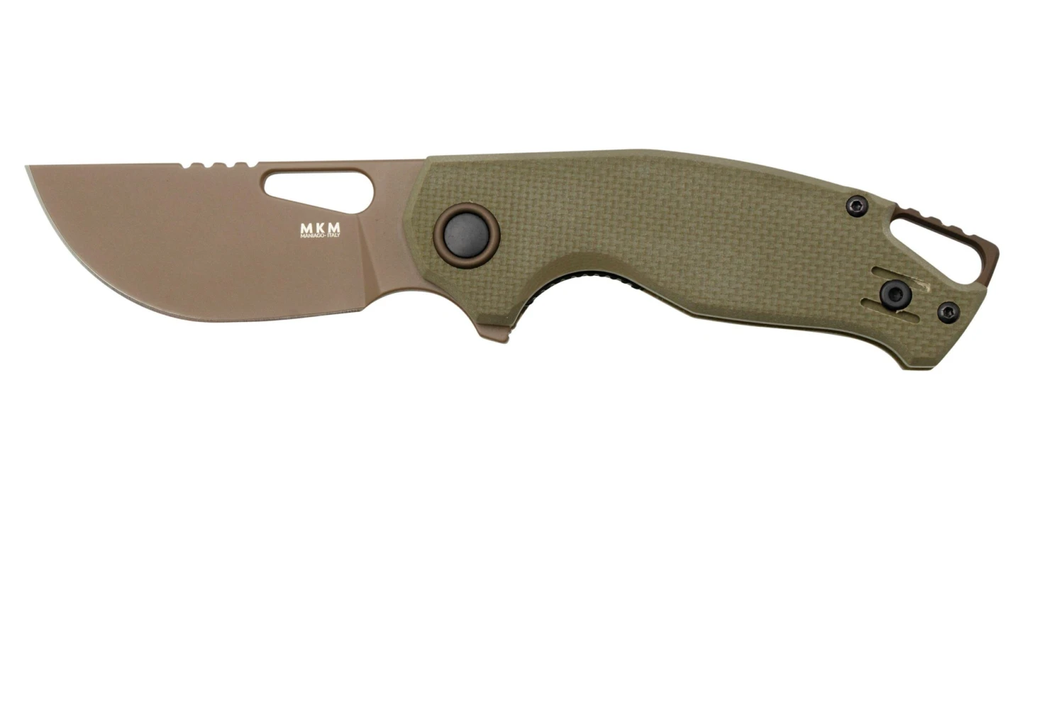 MKM Vincent VCN-GGC Coyote Brown PVD N690CO, OD Green G10, Coyote Brown Aluminum Navaja, Diseño De Jesper Voxnaes