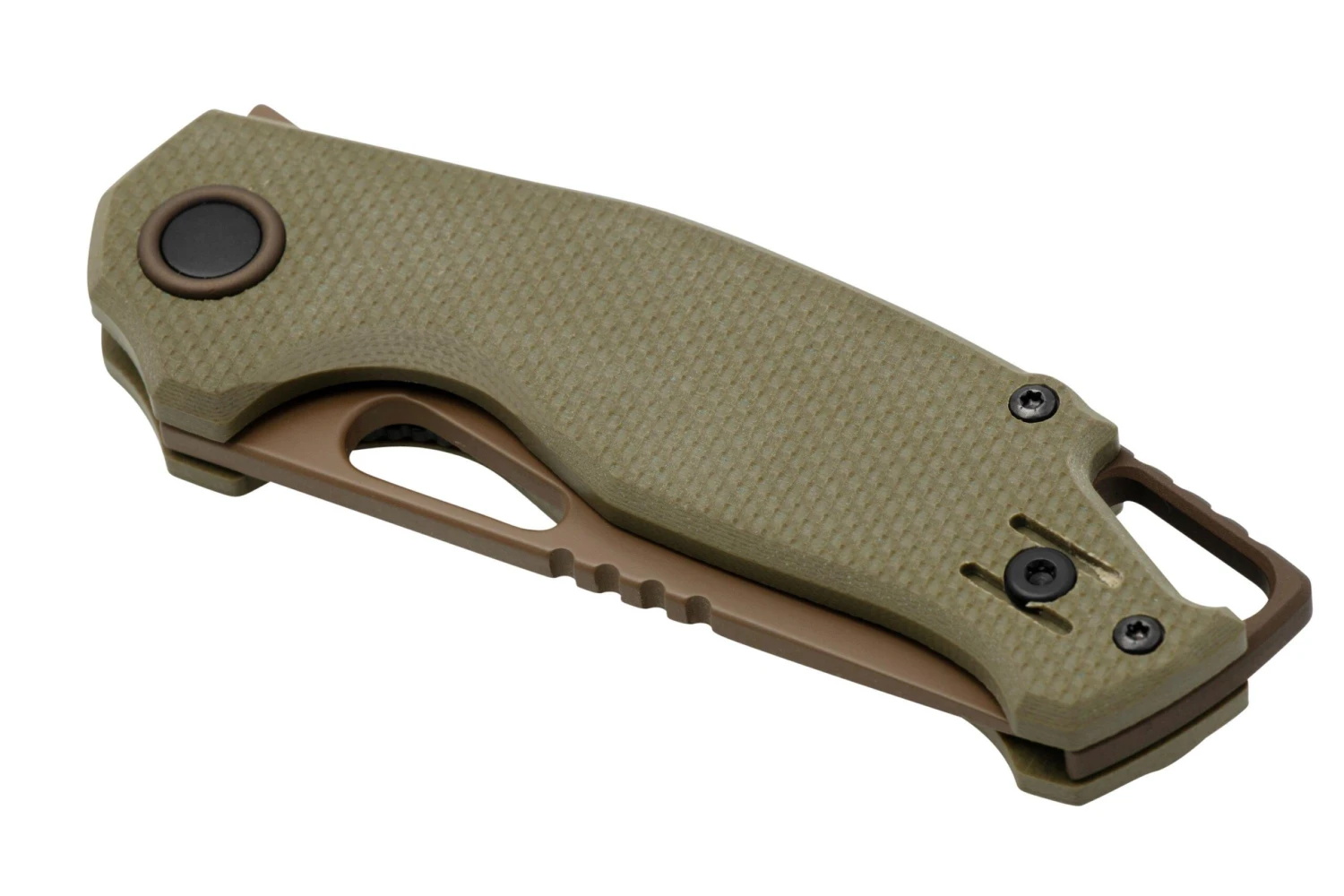 MKM Vincent VCN-GGC Coyote Brown PVD N690CO, OD Green G10, Coyote Brown Aluminum Navaja, Diseño De Jesper Voxnaes - Imagen 6