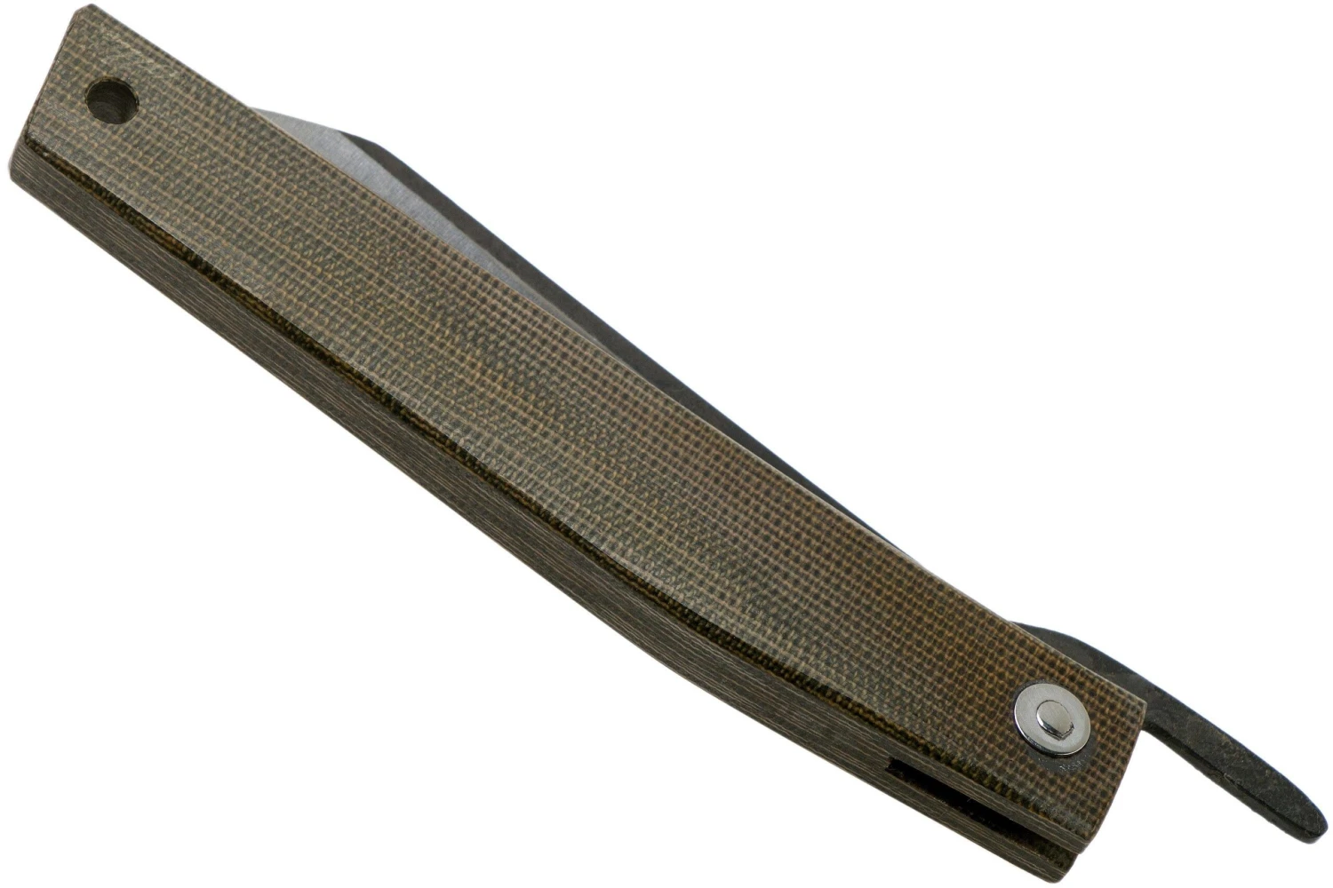 Ohta FK9 Higonokami-navaja, Green Canvas Micarta - Imagen 4