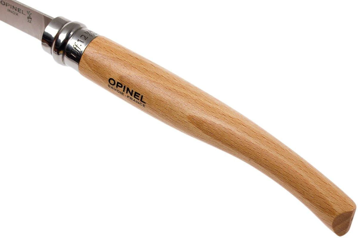 Opinel Navaja No. 12 Slim Line, Acero Inoxidable, Madera De Haya - Imagen 6