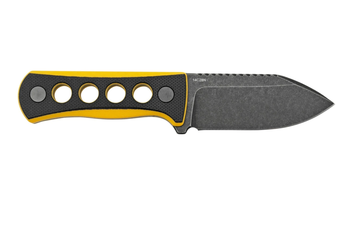 QSP Knife Canary QS141-A2 Blackwashed, Black Yellow G10, Cuchillo De Cuello - Imagen 2
