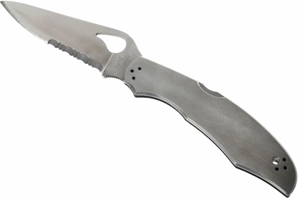 Spyderco Byrd Cara Cara SS, 2a Generaci贸n, Parcialmente Dentado