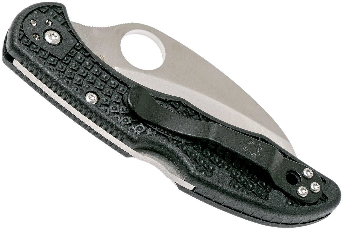 Spyderco Tasman Salt 2 C106PBK2 Plain Edge Navaja, Negro - Imagen 4