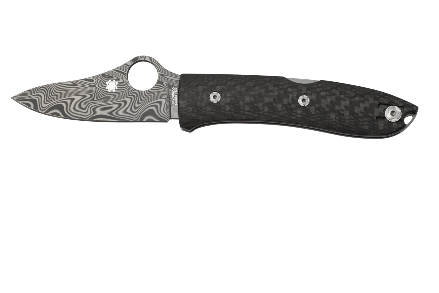 Spyderco SpyOpera C255CFPD Carbon Fiber, Damasteel, Sprint Run, Navaja