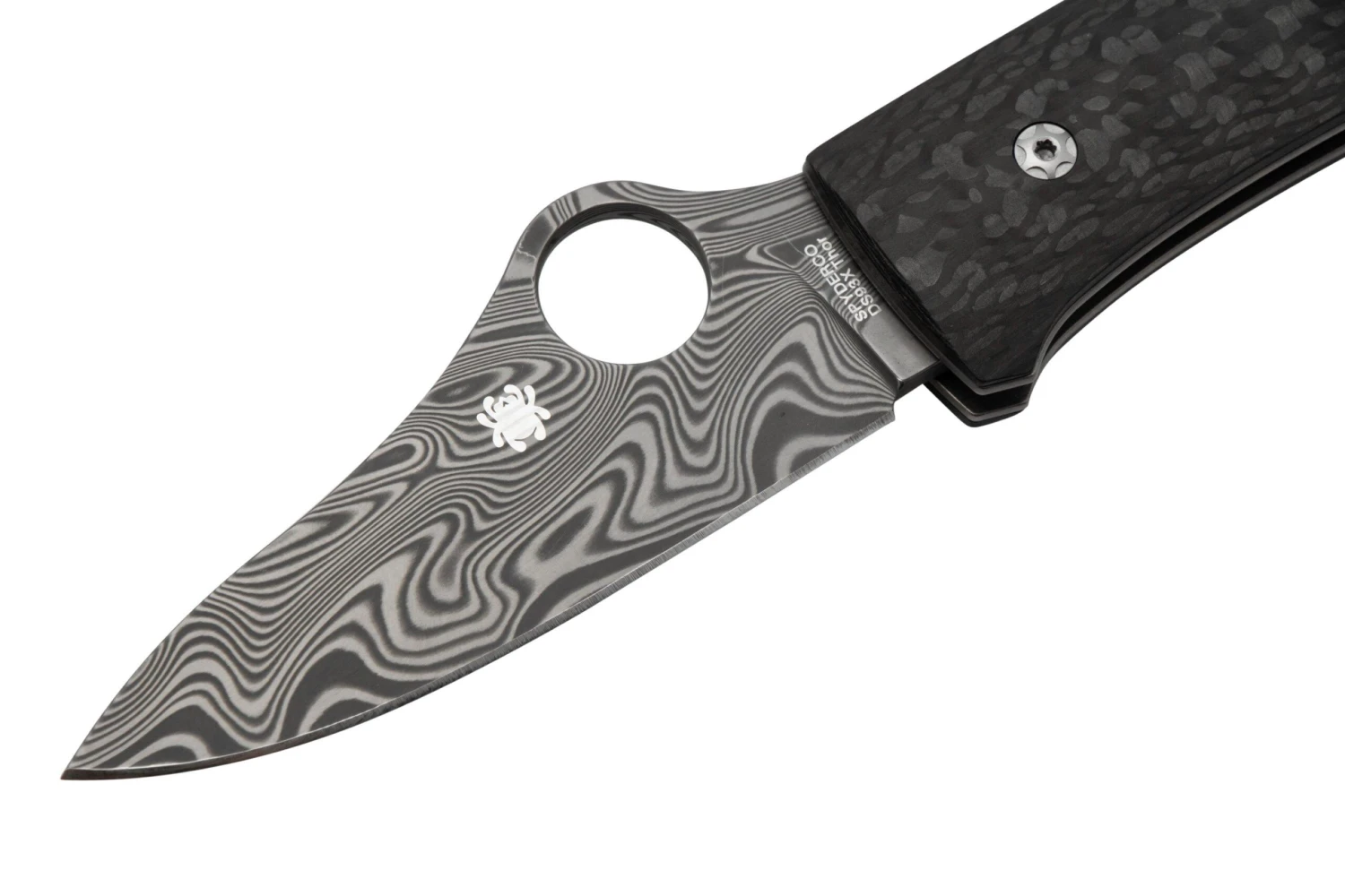 Spyderco SpyOpera C255CFPD Carbon Fiber, Damasteel, Sprint Run, Navaja - Imagen 3