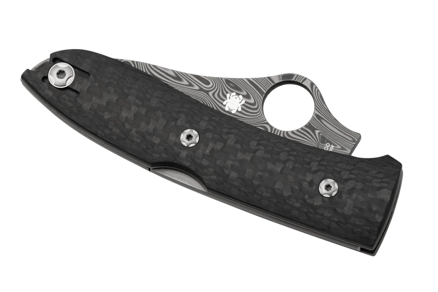 Spyderco SpyOpera C255CFPD Carbon Fiber, Damasteel, Sprint Run, Navaja - Imagen 6