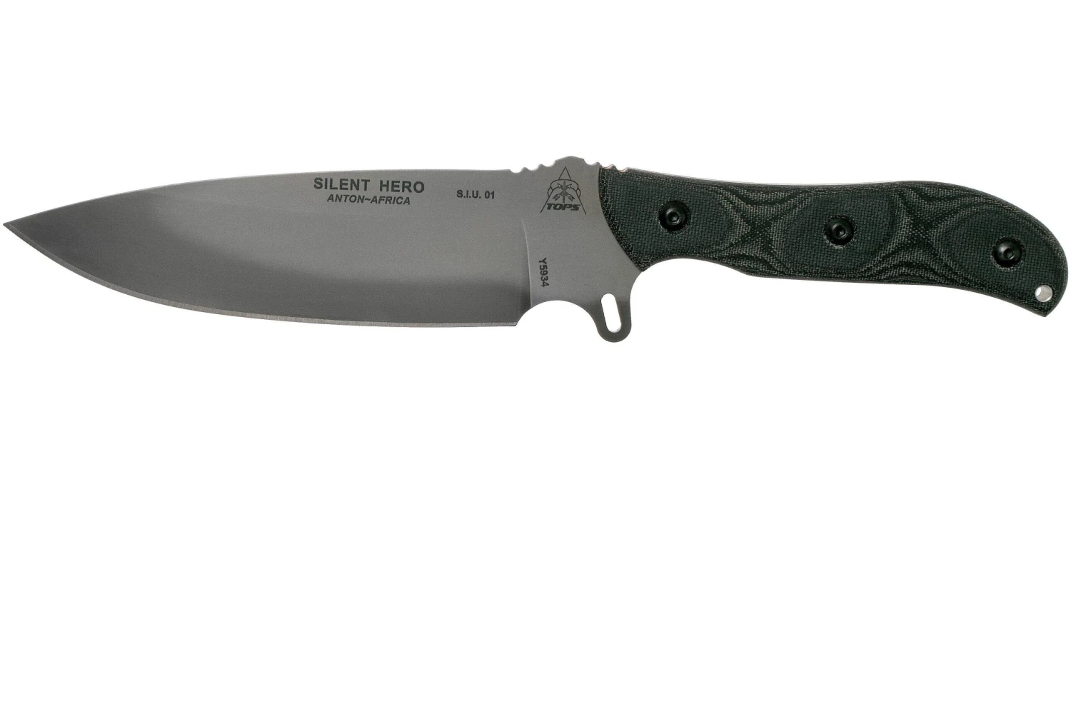 TOPS Knives TOPS Silent Hero Smooth HERO-02 Cuchillo De Supervivencia, Anton Du Plessis Design