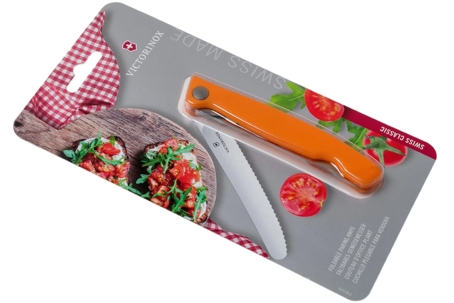 Victorinox SwissClassic 6.7836.F9B Cuchillo Plegable Dentado Para Verduras, Naranja - Imagen 7